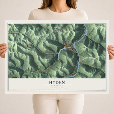 Map of Hyden, Kentucky, 18 x 24 inch unframed archival matte print