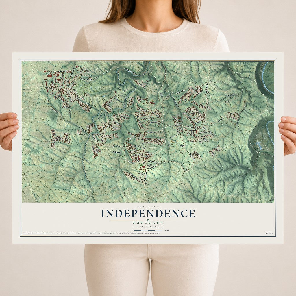 Map of Independence, Kentucky, 18 x 24 inch unframed archival matte print