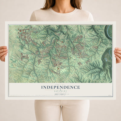 Map of Independence, Kentucky, 18 x 24 inch unframed archival matte print