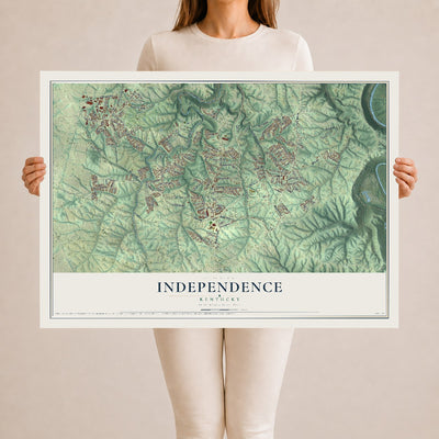 Map of Independence, Kentucky, 24 x 36 inch unframed archival matte print