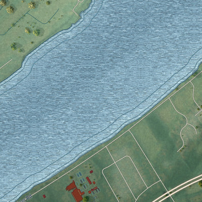 Second close-up of the map of Indian Hills, Kentucky print showing more streets and buildings