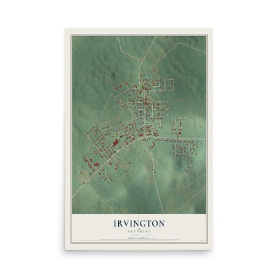 Map of Irvington, Kentucky, 12 x 18 inch unframed archival matte print