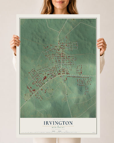 Map of Irvington, Kentucky, 24 x 36 inch unframed archival matte print