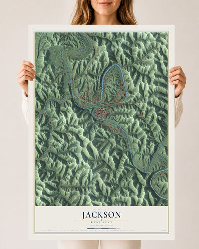 Map of Jackson, Kentucky, 24 x 36 inch unframed archival matte print