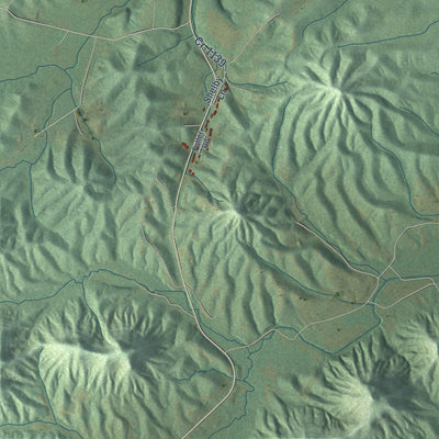 Close-up of the map of Jeffersonville, Kentucky print showing street and building detail