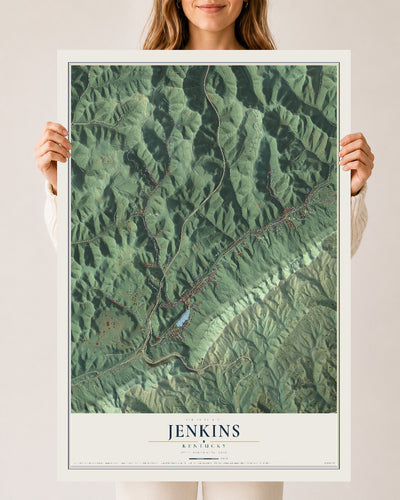 Map of Jenkins, Kentucky, 24 x 36 inch unframed archival matte print