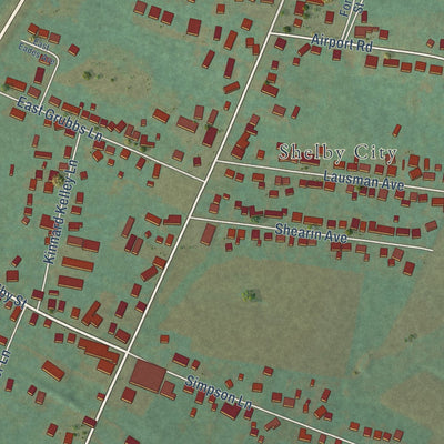 Second close-up of the map of Junction City, Kentucky print showing more streets and buildings
