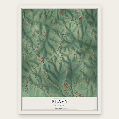 Keavy, Kentucky map print, the full design