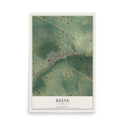 Map of Keene, Kentucky, 12 x 18 inch unframed archival matte print