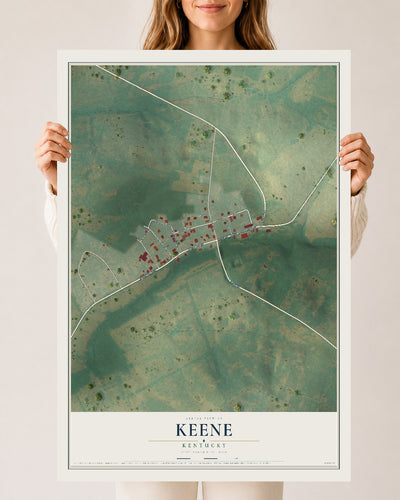Map of Keene, Kentucky, 24 x 36 inch unframed archival matte print