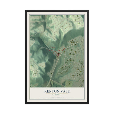 Map of Kenton Vale, Kentucky, 12 x 18 inch print in a black wood frame