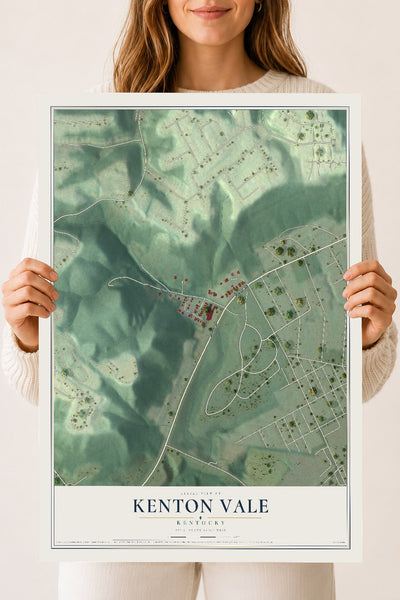 Map of Kenton Vale, Kentucky, 18 x 24 inch unframed archival matte print