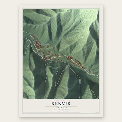 Kenvir, Kentucky map print, the full design