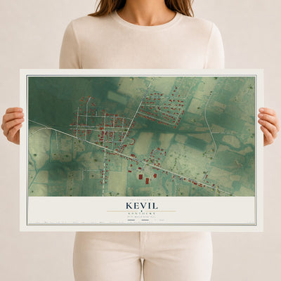 Map of Kevil, Kentucky, 12 x 18 inch unframed archival matte print