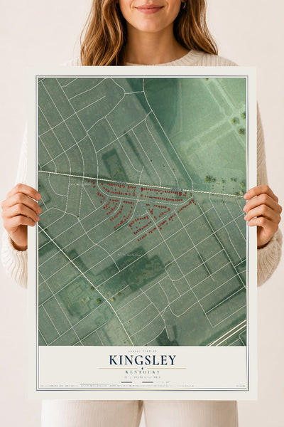 Map of Kingsley, Kentucky, 18 x 24 inch unframed archival matte print