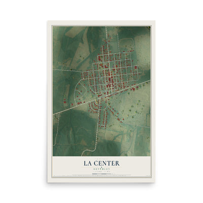 Map of La Center, Kentucky, 12 x 18 inch unframed archival matte print