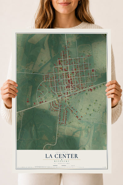 Map of La Center, Kentucky, 18 x 24 inch unframed archival matte print