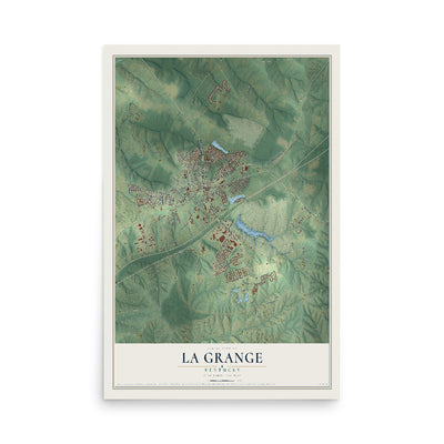 Map of La Grange, Kentucky, 12 x 18 inch unframed archival matte print