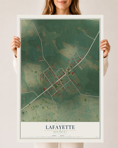 Map of LaFayette, Kentucky, 24 x 36 inch unframed archival matte print