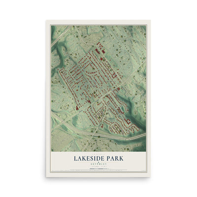 Map of Lakeside Park, Kentucky, 12 x 18 inch unframed archival matte print