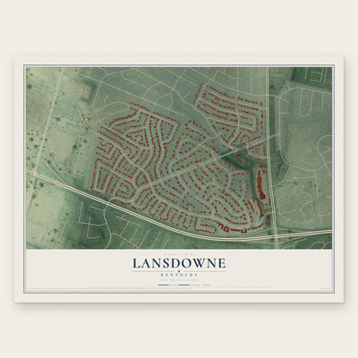 Lansdowne, Kentucky map print, the full design