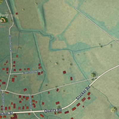 Second close-up of the map of Lewisburg, Kentucky print showing more streets and buildings