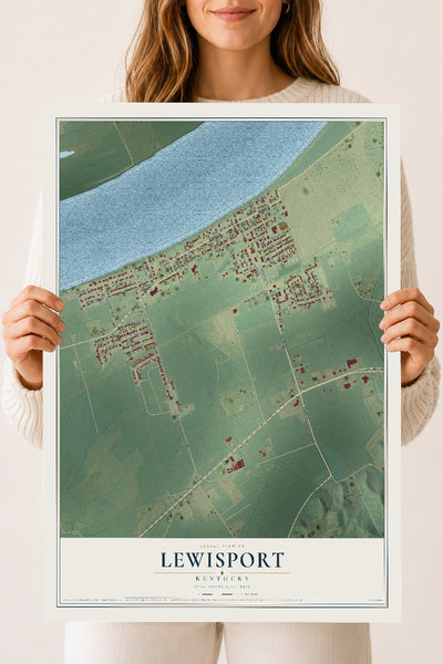 Map of Lewisport, Kentucky, 18 x 24 inch unframed archival matte print