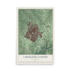Map of Lexington-Fayette, Kentucky, 12 x 18 inch unframed archival matte print