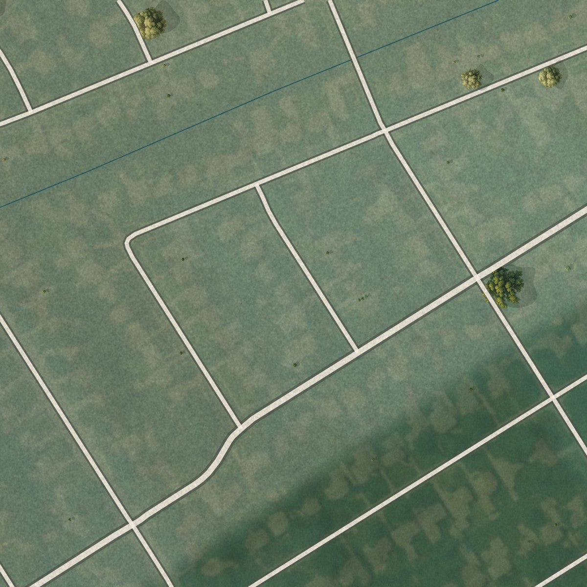 Second close-up of the map of Lincolnshire, Kentucky print showing more streets and buildings
