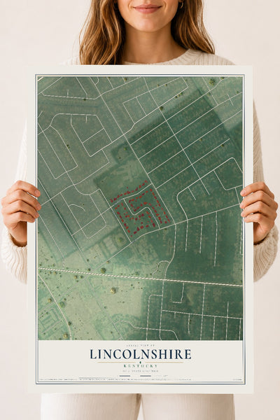 Map of Lincolnshire, Kentucky, 18 x 24 inch unframed archival matte print