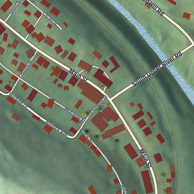 Close-up of the map of Livingston, Kentucky print showing street and building detail