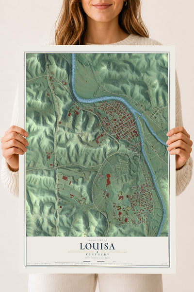 Map of Louisa, Kentucky, 18 x 24 inch unframed archival matte print