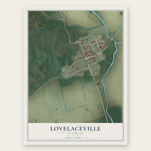 Lovelaceville, Kentucky map print, the full design