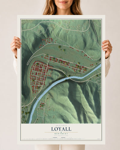Map of Loyall, Kentucky, 24 x 36 inch unframed archival matte print