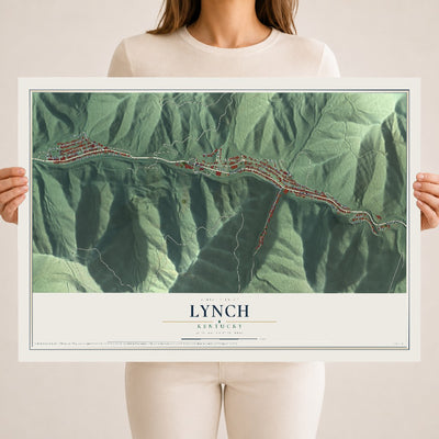 Map of Lynch, Kentucky, 18 x 24 inch unframed archival matte print