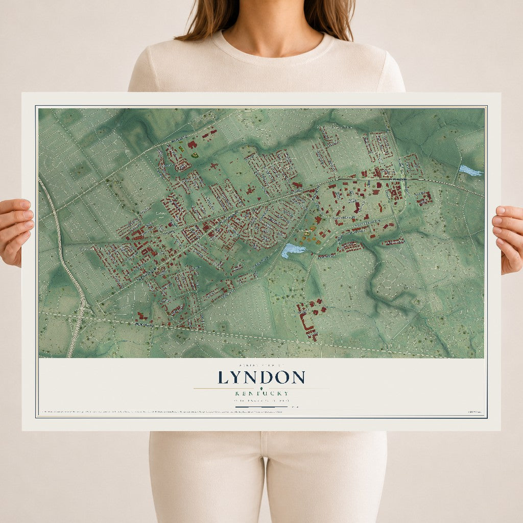 Map of Lyndon, Kentucky, 18 x 24 inch unframed archival matte print