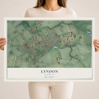 Map of Lyndon, Kentucky, 18 x 24 inch unframed archival matte print