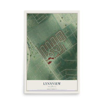 Map of Lynnview, Kentucky, 12 x 18 inch unframed archival matte print