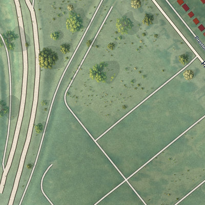 Close-up of the map of Lynnview, Kentucky print showing street and building detail