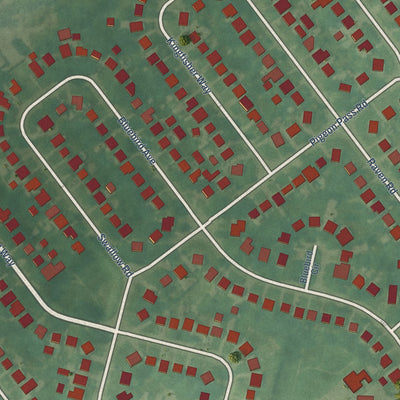 Second close-up of the map of Lynnview, Kentucky print showing more streets and buildings