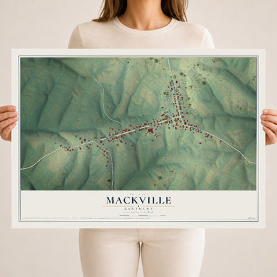 Map of Mackville, Kentucky, 18 x 24 inch unframed archival matte print