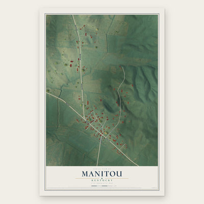 Manitou, Kentucky map print, the full design