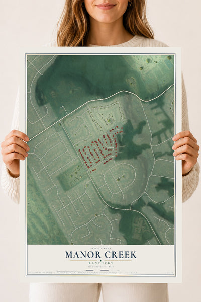 Map of Manor Creek, Kentucky, 18 x 24 inch unframed archival matte print