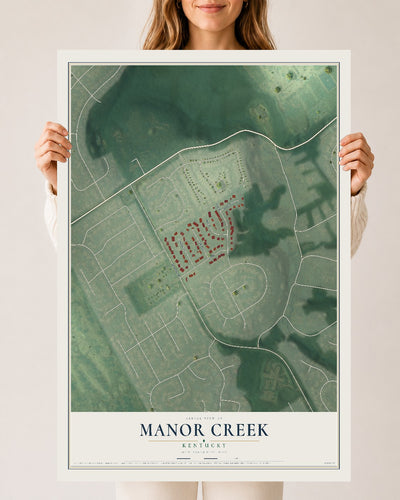 Map of Manor Creek, Kentucky, 24 x 36 inch unframed archival matte print