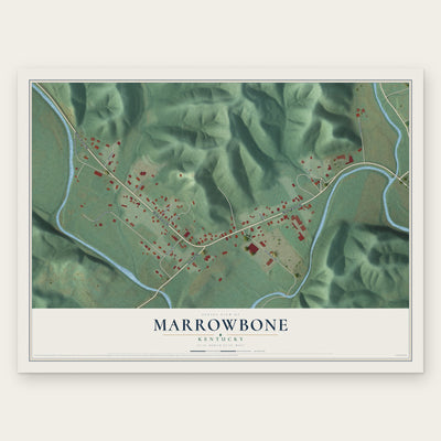 Marrowbone, Kentucky map print, the full design