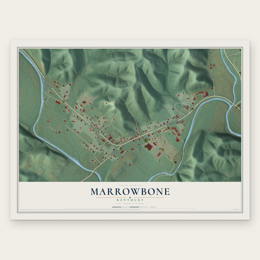 Marrowbone, Kentucky map print, the full design