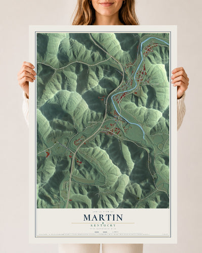 Map of Martin, Kentucky, 24 x 36 inch unframed archival matte print