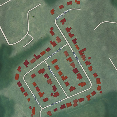 Second close-up of the map of Maryhill Estates, Kentucky print showing more streets and buildings