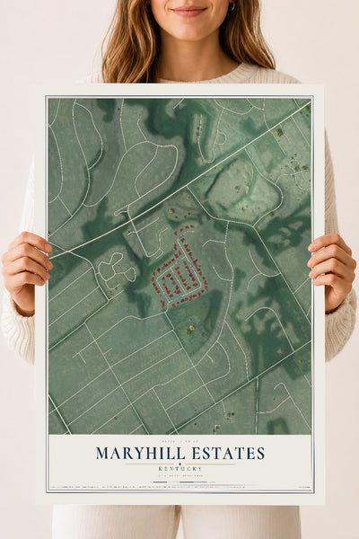 Map of Maryhill Estates, Kentucky, 18 x 24 inch unframed archival matte print