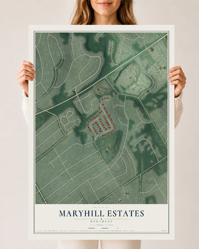 Map of Maryhill Estates, Kentucky, 24 x 36 inch unframed archival matte print